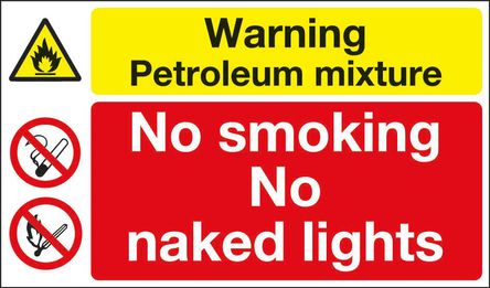rs pro 禁止标志 禁止吸烟标志 pvc 370 mm高 x 630mm宽 英语
