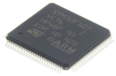 STM32F107VCT6 | STM32F107VCT6, 32 bit ARM Cortex M3 微控制器, 72MHz, 256 kB ROM 闪存, 64 kB RAM USB CAN I2C, 100针 LQFP封装 | STMicroelectronics